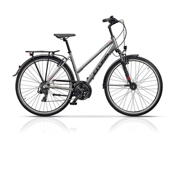 Bicicleta Trekking Cross Area, Gri-Negru