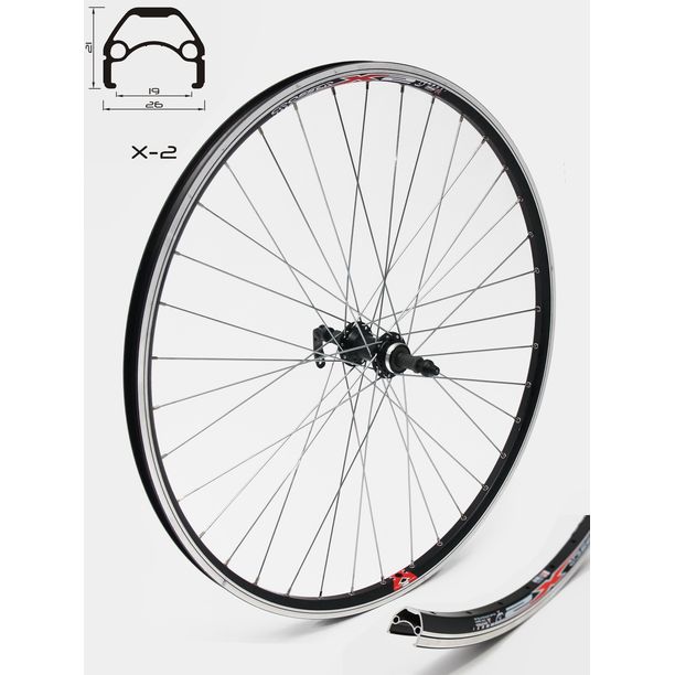 Roata Bicicleta Crosser X2, 36H, 26", spate, QR, capsata, Negru