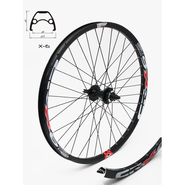 Roata Bicicleta Crosser X6 36H 28" Fata QR Disc capsata Negru