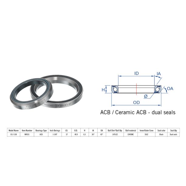 Rulment Cuvete FSA IS-2-138 ACB 13/8 36x45 dualS MR031
