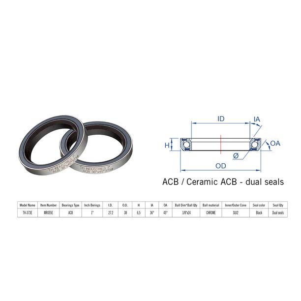 Rulment Bicicleta Cuvete FSA TH-800 ACB, 1"1/8 36x45