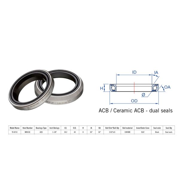 Rulment cuvete FSA TH-871 ACB 36x36 11/8 dualS MR033E