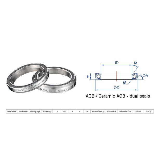 Rulment Bicicleta Cuvete FSA TH-872E ACB 36x36 1"1/8 dualS MR043