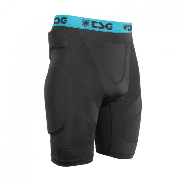 Pantaloni Ciclism Scurti cu Protectii TSG Crash Pant A, Negru