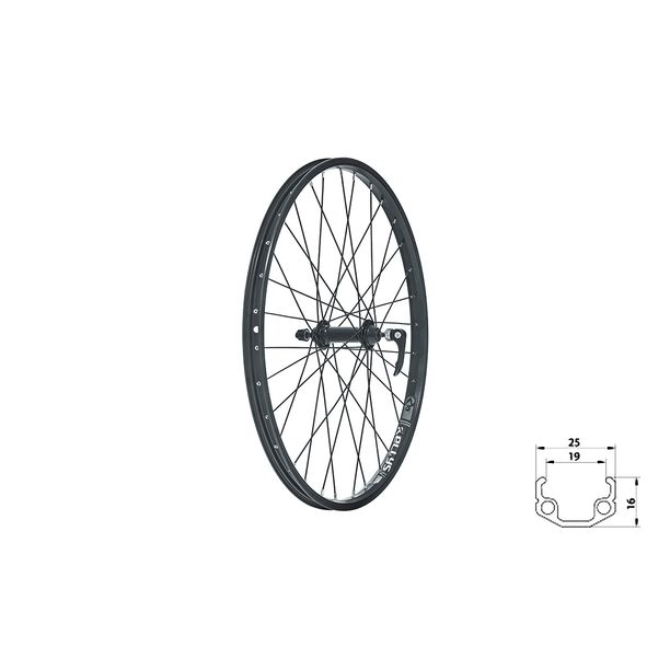 Roata Bicicleta Fata KLS Wasper V-brake F 24 Negru