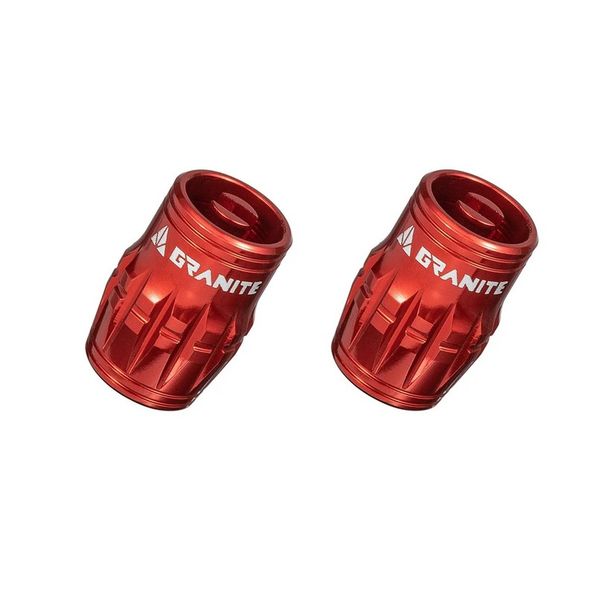 Set Capac Valva-Ventil (2 buc) Granite Design Juicy Nipples (GVC24-03) alu CNC pt valva AV (schrader) functii suplimentare - extragere ventil-dezumflare rosu, AM