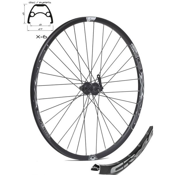 Roata Bicicleta Crosser X6 32H 27.5" Fata QR Disc capsata butuc SHIMANO TX505 Negru