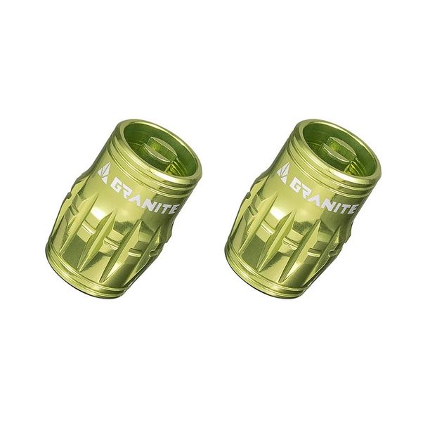 Set Capac Valva-Ventil (2 buc) Granite Design Juicy Nipples (GVC24-27) alu CNC pt valva AV (schrader) functii suplimentare - extragere ventil-dezumflare verde, AM