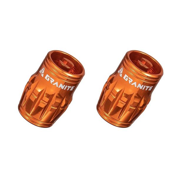 Set Capac Valva-Ventil (2 buc) Granite Design Juicy Nipples (GVC24-12) alu CNC pt valva AV (schrader) functii suplimentare - extragere ventil-dezumflare portocaliu, AM