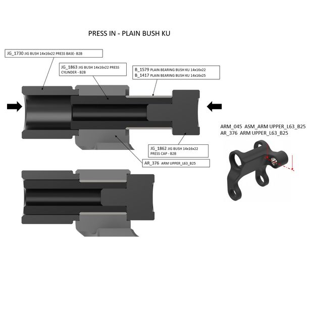 Extractor Removal KIT196 Kit JIG Bush KU 14x16x22