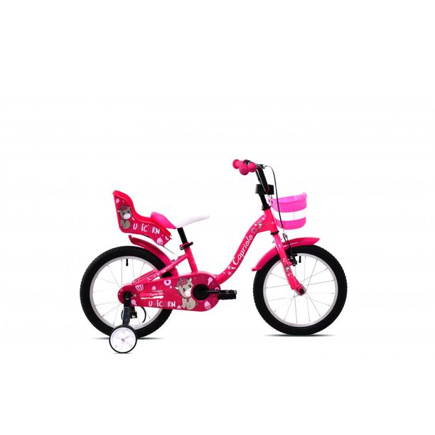 Bicicleta Copii cu Roti Ajutatoare Capriolo Viola 16 roz alb