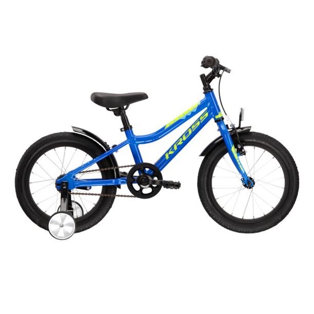 Bicicleta Copii cu Roti Ajutatoare Kross Racer 4.0 16 Albastru-Lime