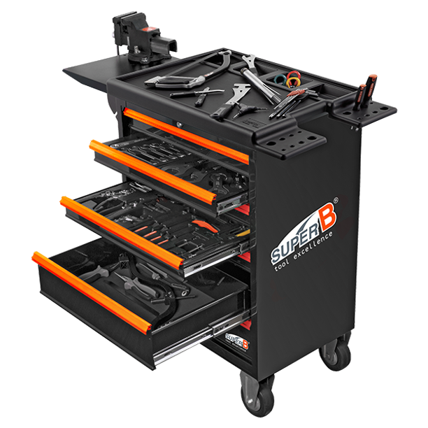 Carucior atelier Super B PR 7 sertare, cu aproape toate sculele incluse