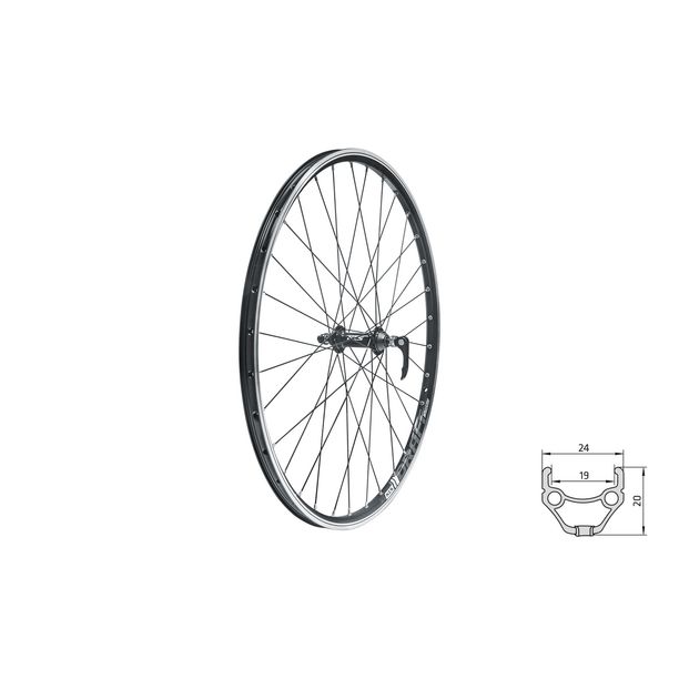 Roata Bicicleta Fata Kellys KLS DRAFT, V-brake, F, 26", negru