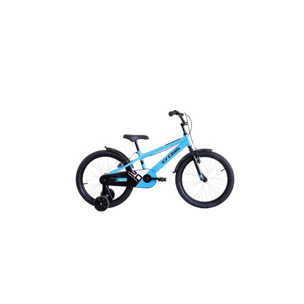 Bicicleta Copii cu Roti Ajutatoare Cross Patrol 20 Albastru Unisize
