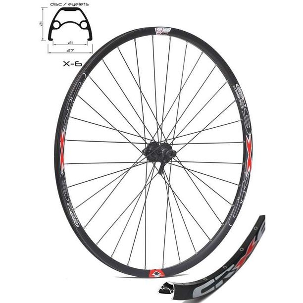 Roata Bicicleta Fata Crosser X6 32H 28 QR Disc butuc Shimano TX505, negru