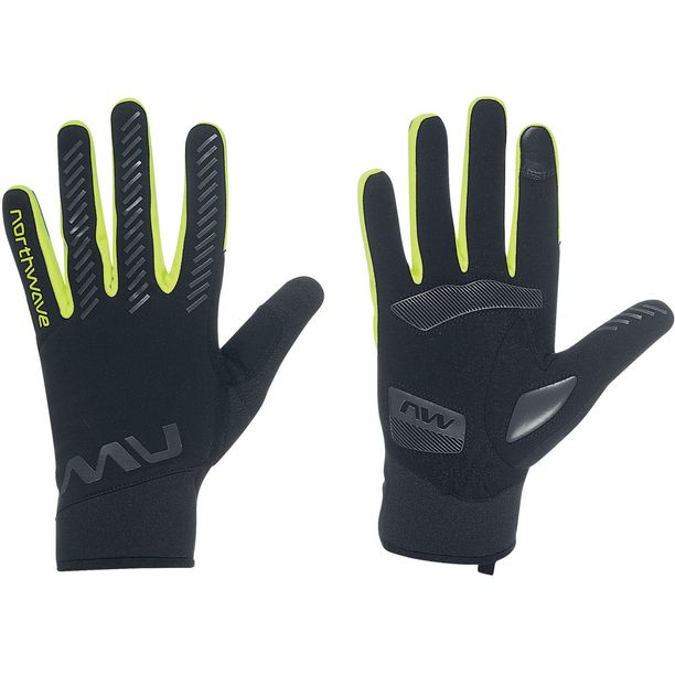 Manusi Bicicleta Lungi Northwave Active GEL, negru-galben fluo