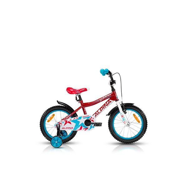 Bicicleta Copii cu Roti Ajutatoare Alpina Starter 16 Rosu