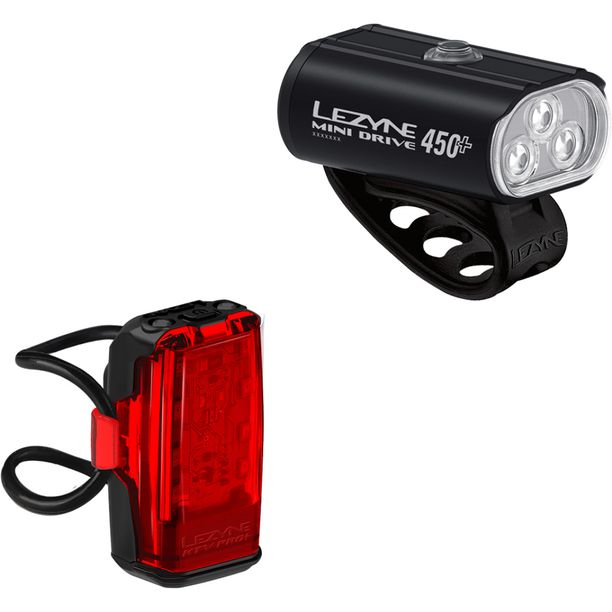 Set Lumini Fata-Spate Lezyne Mini Drive 450 Plus si KTV Drive Pro Plus