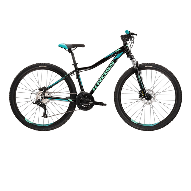 Bicicleta Hardtail Kross Lea 5.0, Negru-Turcoaz, 27.5