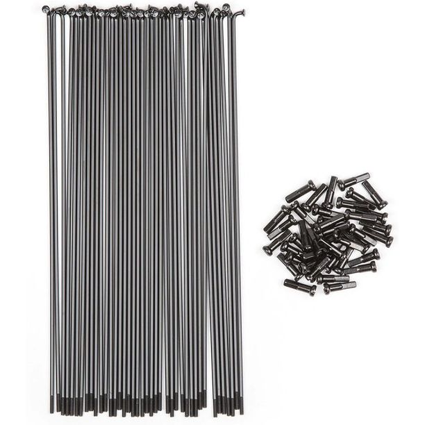 Spite BSD 184mm Butted (Pachet de 40 spite + Nipluri) Negru