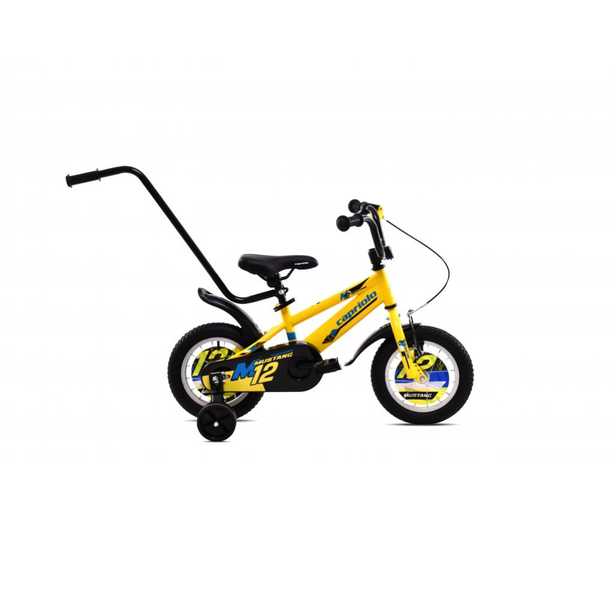 Bicicleta Copii cu Roti Ajutatoare Capriolo Mustang 12 Galben-Albastru