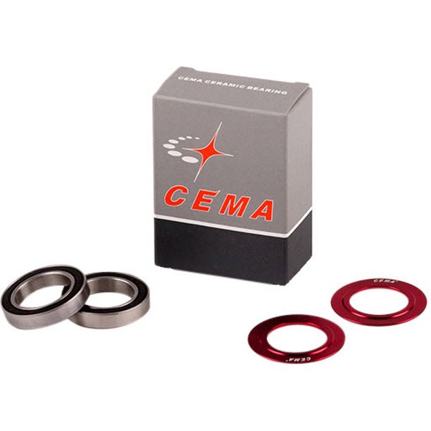 Kit Rulmenti CEMA BB Include 2 rulmenti si 2 covers CEMA 30 mm - Stainless - Red