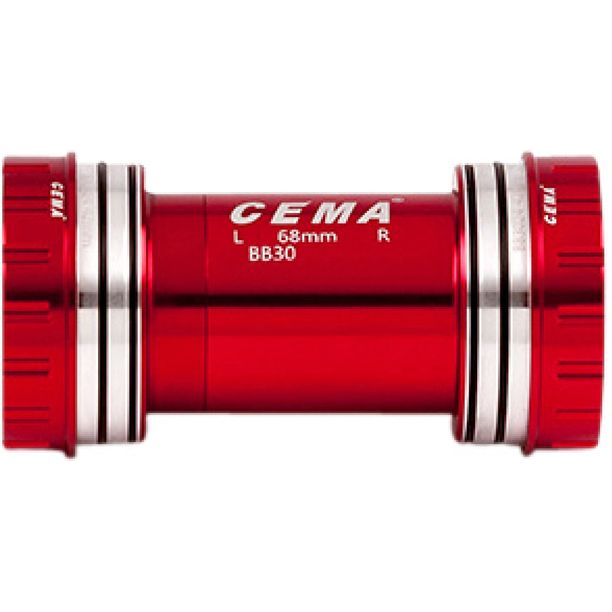Butuc pedalier CEMA BB30 pentru SRAM GXP W: 68/73 x ID: 42 mm Stainless Steel - Red, Interlock