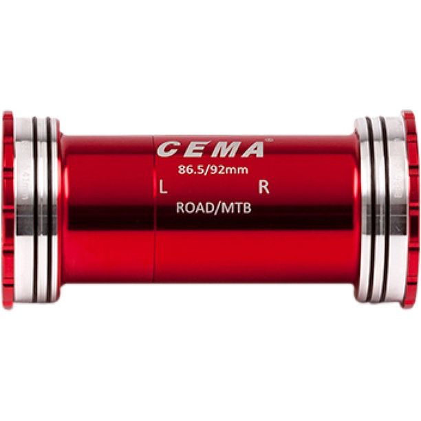 Butuc pedalier CEMA BB86-BB92 pentru SRAM GXP W: 86,5/92 x ID: 41 mm Stainless Steel - Red, Interlock