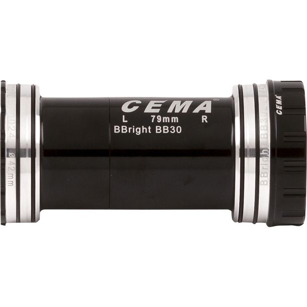Butuc pedalier CEMA BBright46 pentru BB30/PF30 W: 79 x ID: 46 mm Stainless Steel - Negru, Interlock