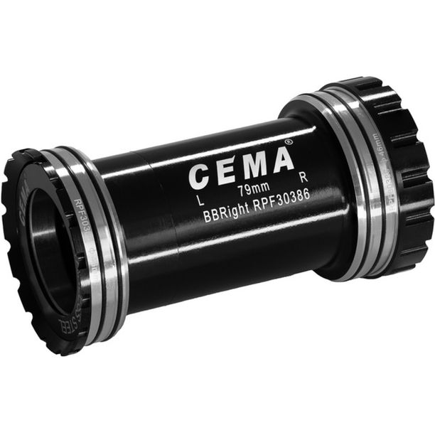 Butuc pedalier BBright46 pentru FSA386/Rotor 30mm W: 79 x ID: 46 mm Stainless Steel - Negru
