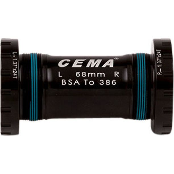Butuc Pedalier CEMA BSA pentru FSA386/Rotor 30mm W: 68/73 - 1,37" x 24 T mm Stainless Steel - Negru