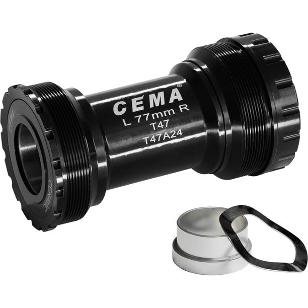 Butuc pedalier T47A pentru SRAM GXP W: 77 x ID: 47 mm Stainless Steel - Negru