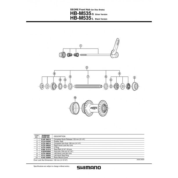 Con Shimano HB-M535, stanga
