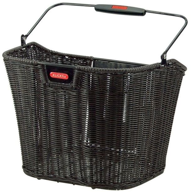 Cos Bicicleta Fata Klickfix, fara adaptor, 16L, negru