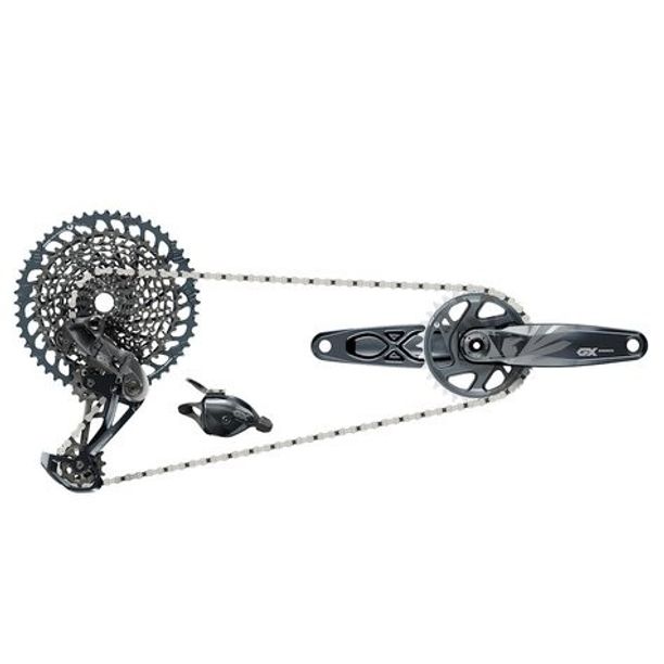 Groupset SRAM GX EAGLE (LUNAR) (1 X 12 SPEED) (32T) (DUB BOOST) (170MM), Culoare: Black