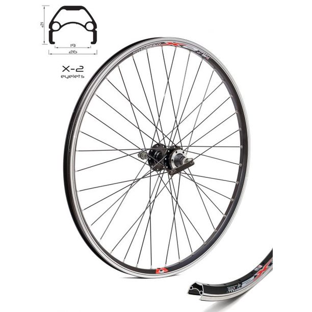 Roata Bicicleta Crosser X2 36H 26" Spate QR Disc capsata Negru