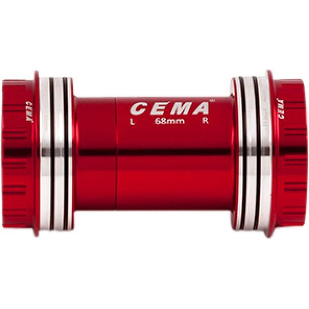 Butuc Pedalier CEMA PF30 pentru Shimano W: 68/73 x ID: 46 mm Ceramic - Red, Interlock
