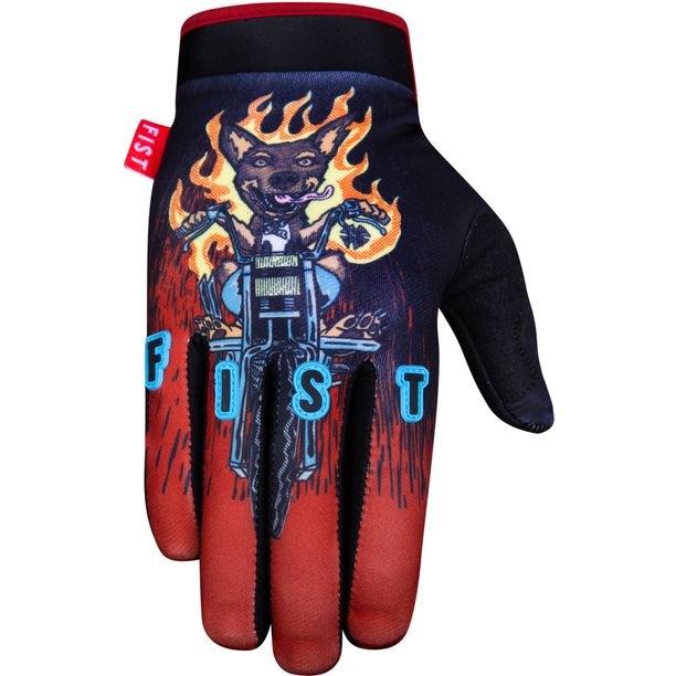 Manusi Bicicleta Fist Gnarly Gnala, negru-rosu de Baxter Maiwald