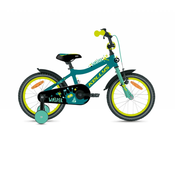 Bicicleta Copii cu Roti Ajutatoare Kellys Wasper 16 Verde