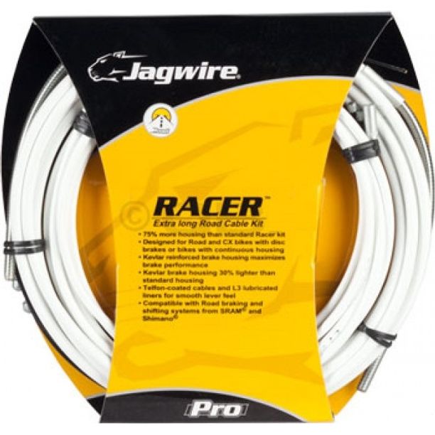 Kit bowden schimbator+frana Jagwire Racer XL, alb