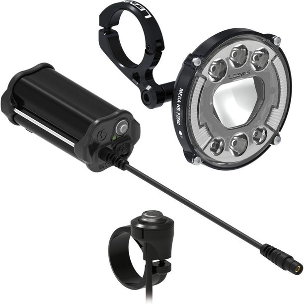 Far Fata Lezyne Mega HB STVZO P2600 Loaded Kit Negru Mat Alb