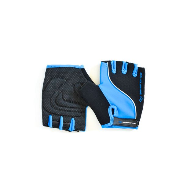 Manusi Bicicleta Scurte Bikeforce Slipy, albastru-negru
