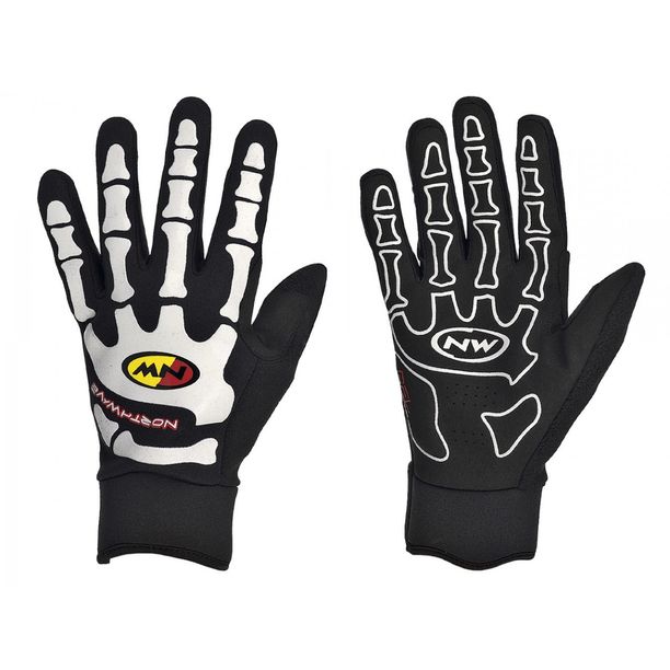 Manusi Bicicleta Lungi Northwave Skeleton, negru-alb