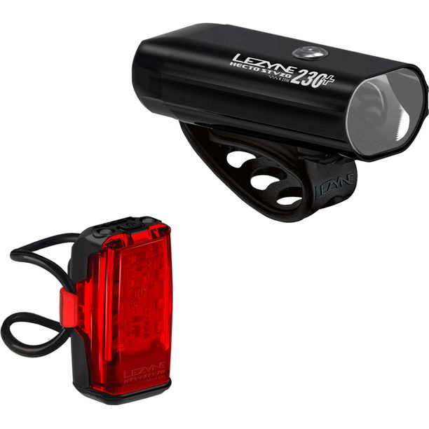 Set Lumini Fata-Spate Lezyne Hecto 230 Plus si KTV Plus STVZO Negru