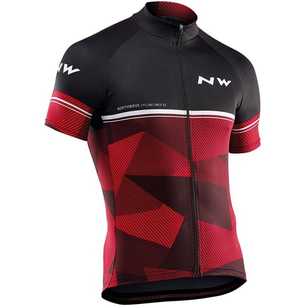 Tricou Ciclism Tehnic Northwave Origin, negru-rosu