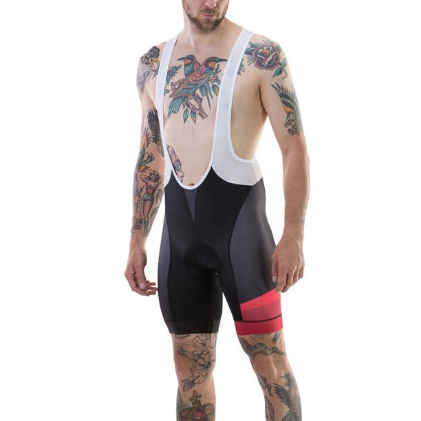 Pantaloni Scurti Bretele Merida CX Design 422 Negru-Rosu