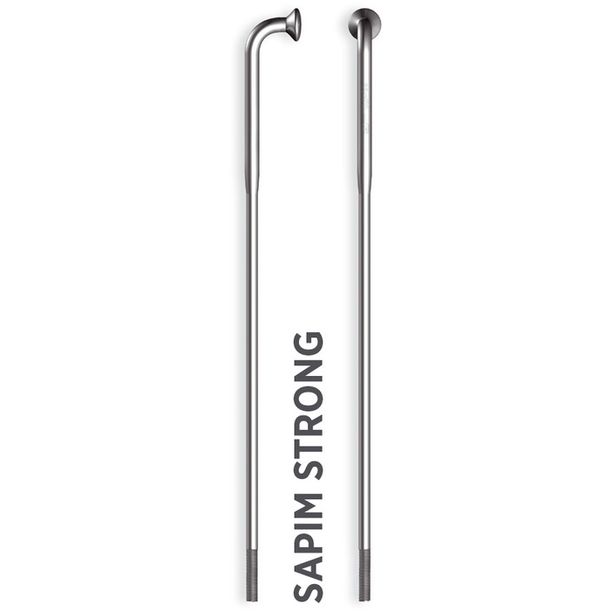 Spita Sapim Strong Inox 14G 292mm J-Bend + Polyax cupru 14G 12mm argintiu