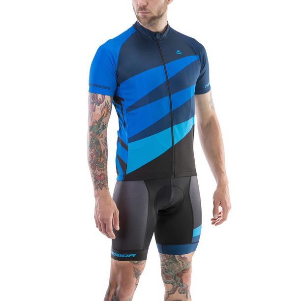 Tricou Tehnic Ciclism Merida CX Design Scurt Albastru-Negru