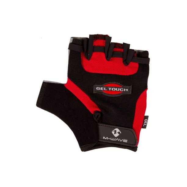 Manusi Bicicleta Scurte cu gel M-Wave, rosu-negru